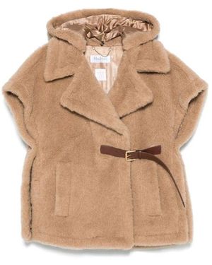 Max Mara Shearling Jacken Mandel Stil - Natur