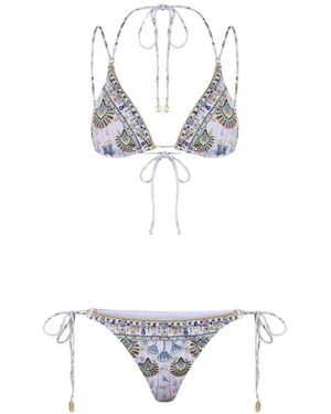 CAMILLA Badmode ,Veelkleurig ,Tweed Badpak Met Patroon - Wit
