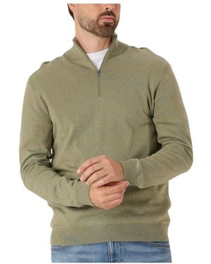 SELECTED Truien & Vesten ,Groen ,Katoen Slhberg Half Zip Cardigan Noos