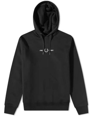 Fred Perry Hoodies & Sweatvesten ,Zwart ,Katoen Hoodies