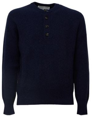 Amaranto Rundhals-Strickware - Blau