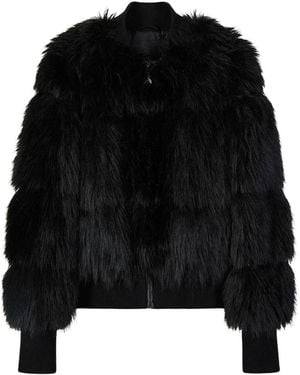 Patrizia Pepe Faux Fur & Shearling Jackets - Black