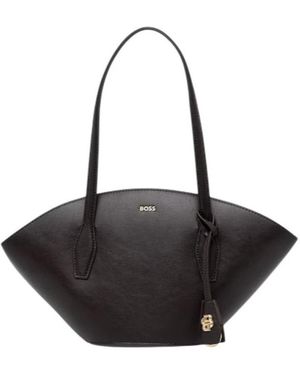 HUGO Tassen ,Bruin ,Leer Numah Chapelier Tote - Zwart