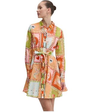 Never Fully Dressed Shirt Dresses - Orange