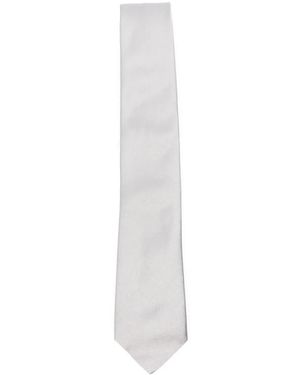 Canali Hj00040 Zijden Stropdas - Wit