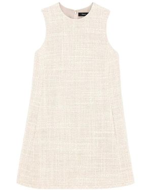 Theory Kleedjes ,Tweed Tweed Mini Jurk - Naturel