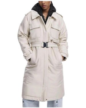 Desigual Belted Coats - Natural