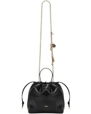 Chloé Tassen ,Zwart ,Leer Small Icons Chain Shoulder Bag