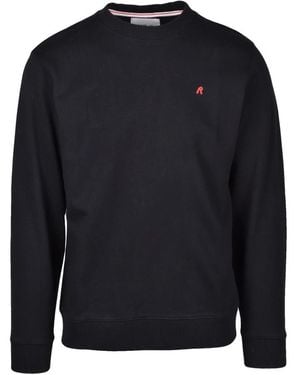 Replay Hoodies & Sweatvesten ,Zwart ,Katoen Felpa Girocollo - Blauw