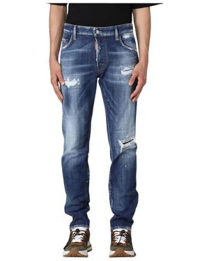 DSquared² Stylische Distressed Skater Jeans Für Männer - Blau