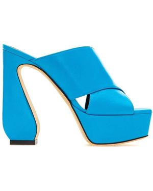 Sergio Rossi Schoenen ,Blauw ,Stijlvolle Muiltjes Voor Vrouwen