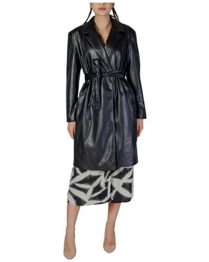 ONLY Jassen ,Zwart ,Polyester Zwarte Polyester Parka Trenchcoat Collectie