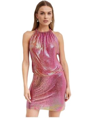 Nue Pailletten-Minikleid - Pink