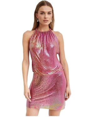 Nue Kleedjes ,Roze ,Pailletten Sequin Mini Dress