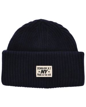 Penn&Ink N.Y Blauwe Beanie Muts Voor Stijlvol Comfort