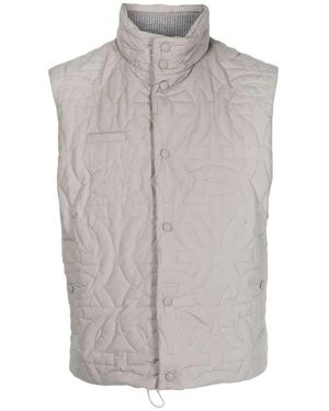 Ferragamo Gesteppte Gilet Mit Trichterkragen - Grau