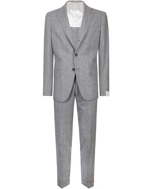 Eleventy Single Breasted Suits - Grey