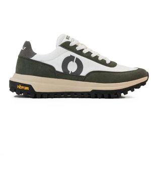 Ecoalf Stijlvolle Witte En Khaki Sneakers