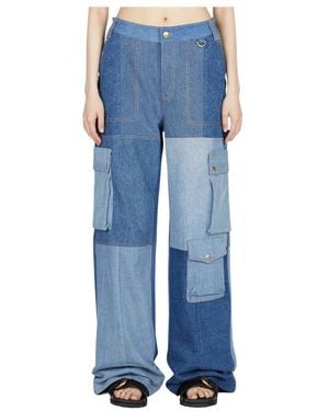 Marine Serre Loose-Fit Jeans - Blue