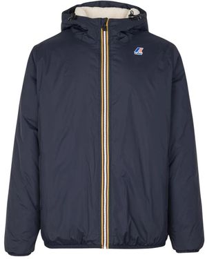 K-Way Jassen ,Blauw ,Leer Claude Short Jacket