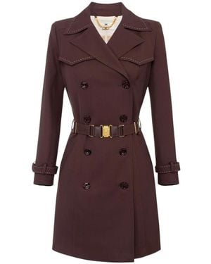 Elisabetta Franchi Trench Coats - Purple