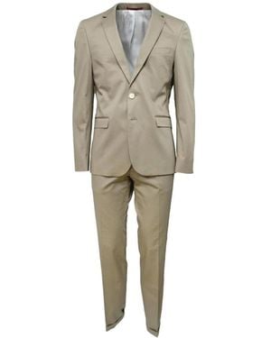 BOSS Single Breasted Suits - Natural