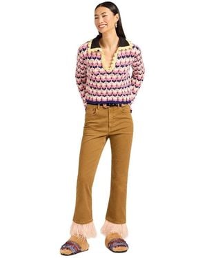 La DoubleJ Broeken ,Groen ,Denim Fancy Crop Jeans - Oranje