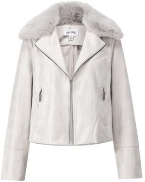 Joseph Ribkoff Elegante Pelzbesatz Jacke - Grau