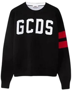 Gcds Truien & Vesten ,Zwart ,Wol Maglia Logo