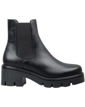 Hogan Chelsea Boots Met Elastische Inzet En Plateauzool - Zwart