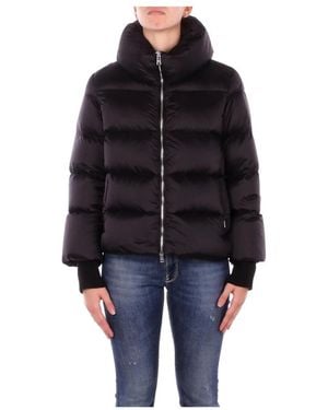 Add Down Jacket Met Trechterhals En Rits - Zwart