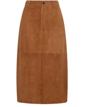 Marella Rokken ,Bruin ,Leer Zeus Leren Rok