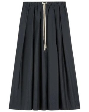 Max Mara Poplin Katoenen Maxirok - Zwart