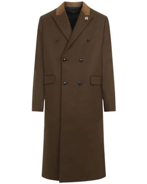 Amiri Luxe Wool Blend Overcoat For Fall 2024 - Brown
