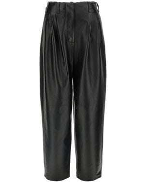 Givenchy Bundfaltenhose Aus Leder - Schwarz