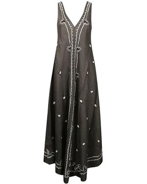 P.A.R.O.S.H. Beach26 Lange Jurk - Zwart