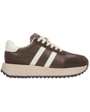 ESTRO Velour & Leather Low-Top Sneakers Es8 - Bruin