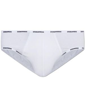 DSquared² Baumwoll-Slips Mit Logo - Weiß
