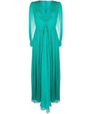Alberta Ferretti Maxi-Jurk Met Ruche - Groen