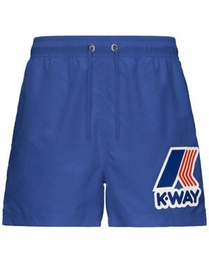 K-Way Badmode ,Blauw ,Nylon Nylon Zwemshorts Rechte Pijp