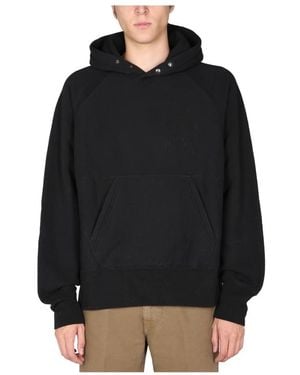 Engineered Garments Hoodies & Sweatvesten ,Zwart ,Printed Raglan Hoody Sweatshirt