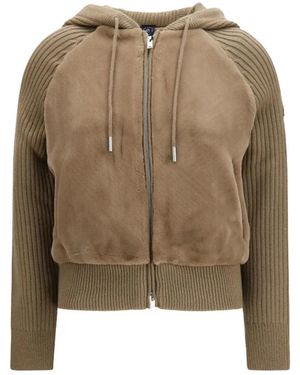 Moose Knuckles Jassen ,Wol Junction Hooded Hybrid Sweater - Groen