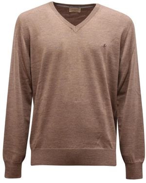 Brooksfield V-Neck Knitwear - Brown