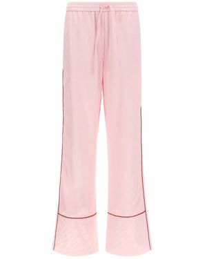 Off-White c/o Virgil Abloh Broeken ,Roze ,Satijn Jacquard Satijnen Pyjamabroek