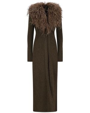 Blumarine Cardigan Con Piume - Braun