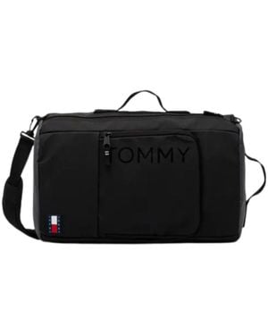 Tommy Hilfiger Vielseitiger Pu-Leder Rucksack - Schwarz
