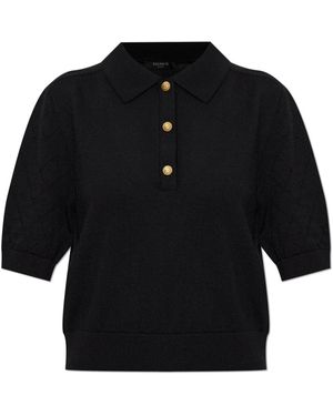Balmain Gestricktes Polo Mit 3 Knöpfen - Schwarz