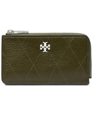 Tory Burch Charlie Quilted Zip Card Case - Grün