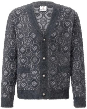 CASABLANCA Cardigan Aus Wollmischung Mit Logodruck - Grau