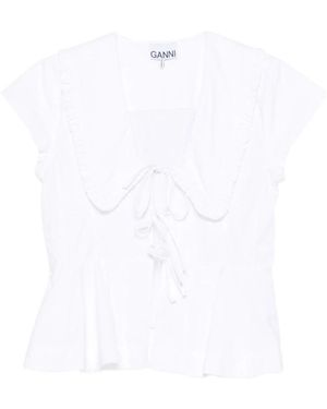 Ganni Tops ,Wit ,Katoen Top Wit
